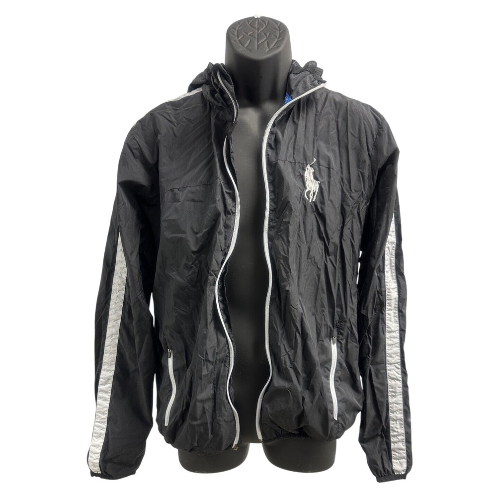 Polo 67 Ralph Lauren Jacket Mens Small Black Big Pony Windbreaker No Zipper